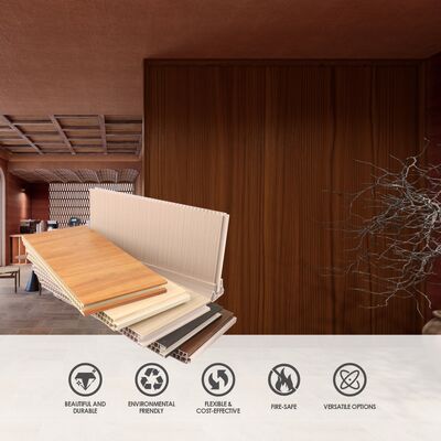 لوح تقسيم جداري من بلاستيك بي في سي مزخرف داخلي للاستخدام في المكاتب التجارية