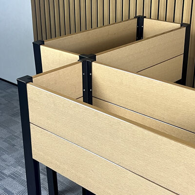 سرير الحديقة المعاصر المرتفع مع مقاومة للماء مضاد للحريق الخشب البلاستيكي المركب الصديق للبيئة للخارج