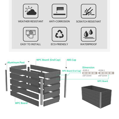 مربع زراعة السرير الحديدية المرتفعة في الهواء الطلق مع مواد مقاومة للماء مضادة للحريق صديقة للبيئة لزراعة الفناء الخلفي
