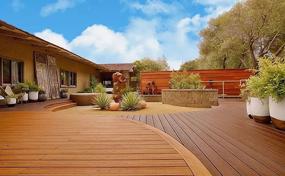 140x25mm لوحات سطح المركب الخشب البلاستيك المركب التزيين للحديقة